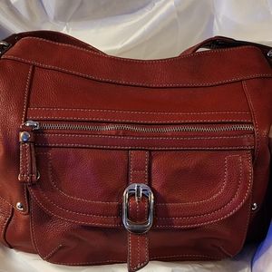 Red Genuine Leather Tiganello Satchel Purse
